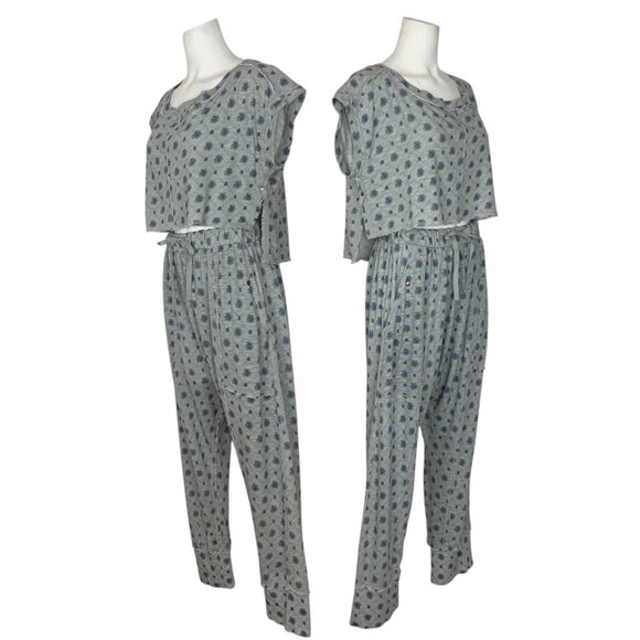 Free People Gray Floral Pajama Set - Picture 2 of 14